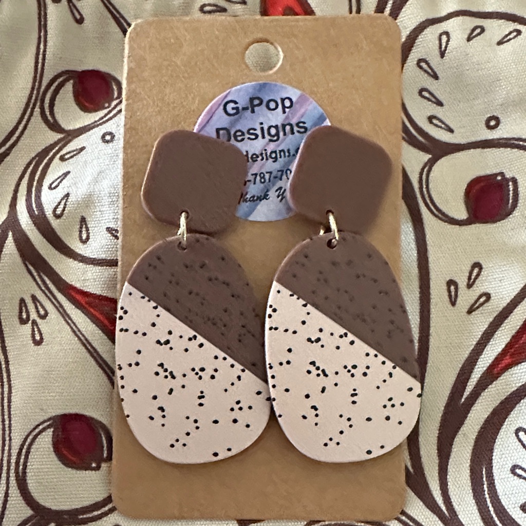 Brown And Cream Earrings